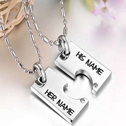 Love couple name heart pendant chain name pictures create